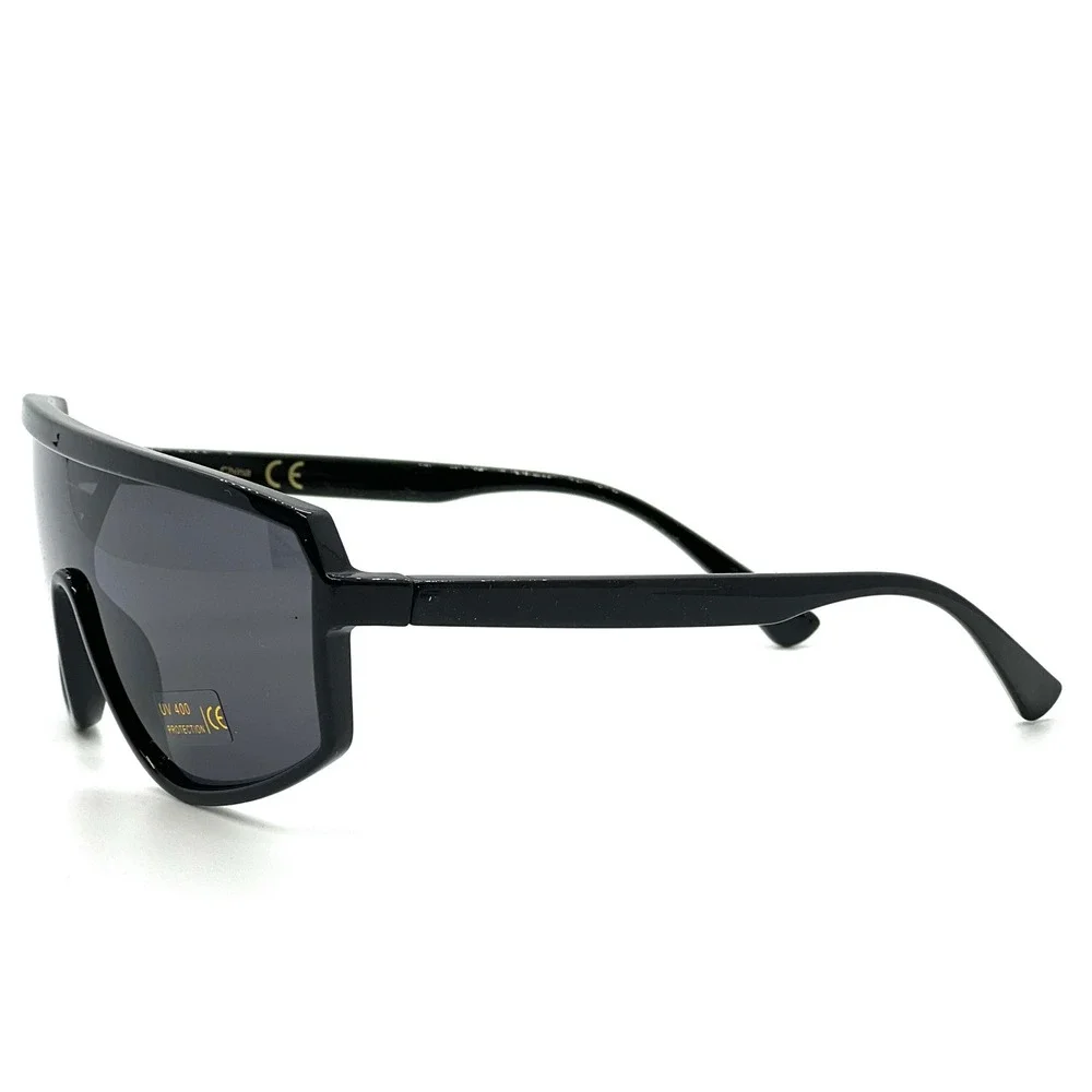 Sunglasses Black Lens Wrap Around Shades Single Fishing Driving Lentes Gafas New